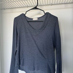 Altar’d State V-Neck Ribbed Women's Top